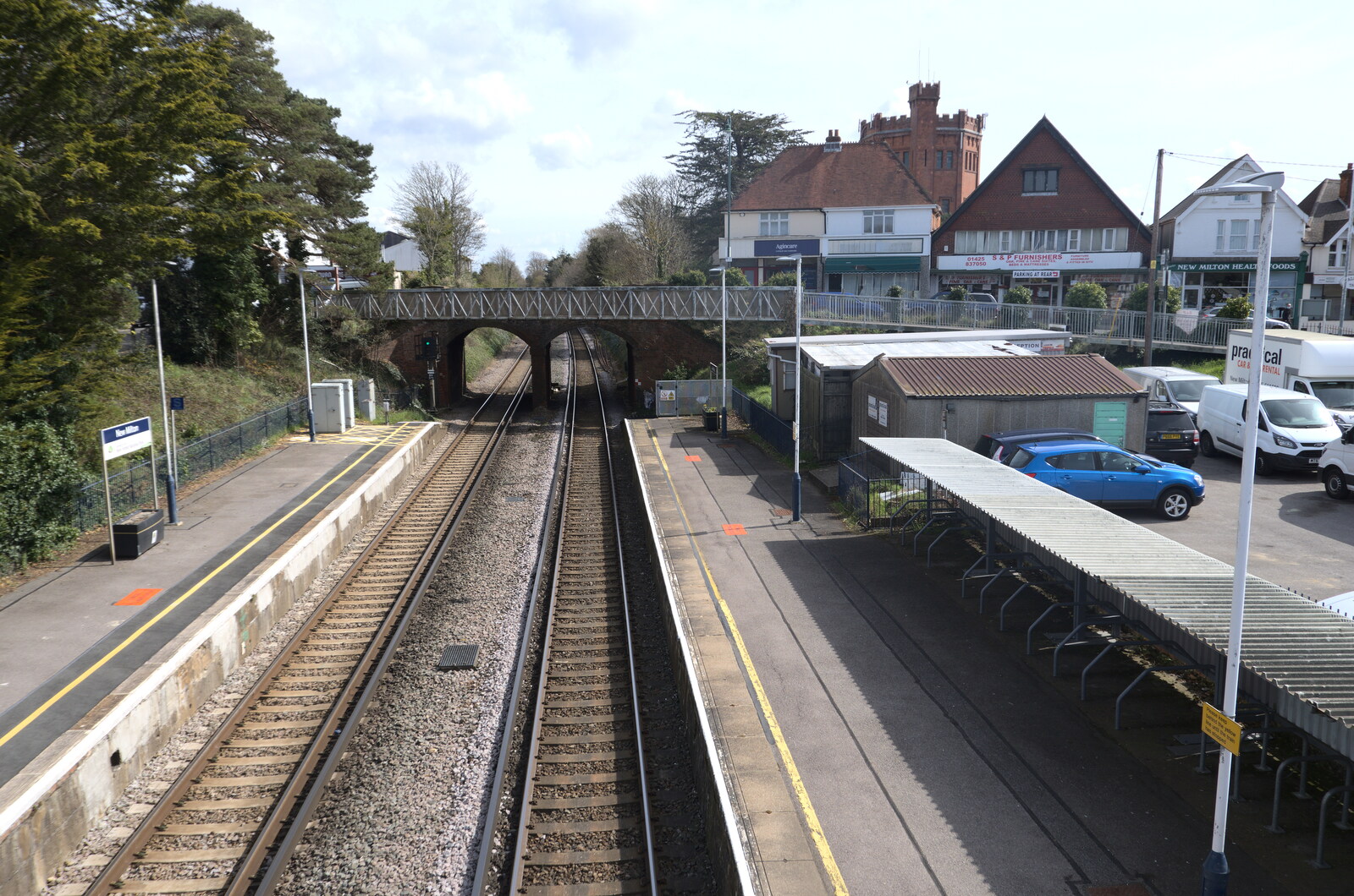 Bernice's Birthday and Walks Around New Milton and Lymington, Hampshire - 10th April 2022: The tracks leading off to Sway and Brockenhurst