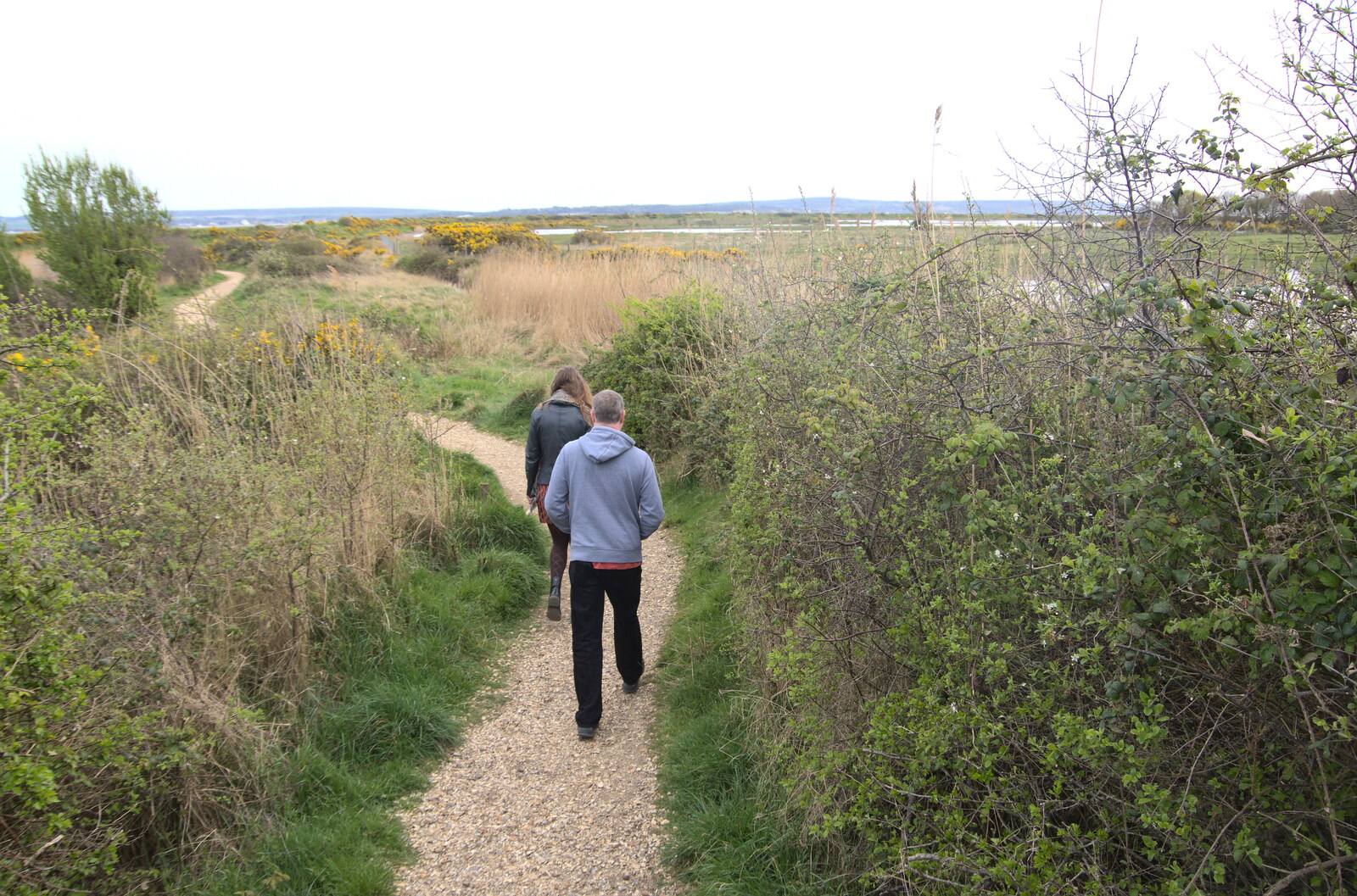 Bernice's Birthday and Walks Around New Milton and Lymington, Hampshire - 10th April 2022: We walk along the path to the river