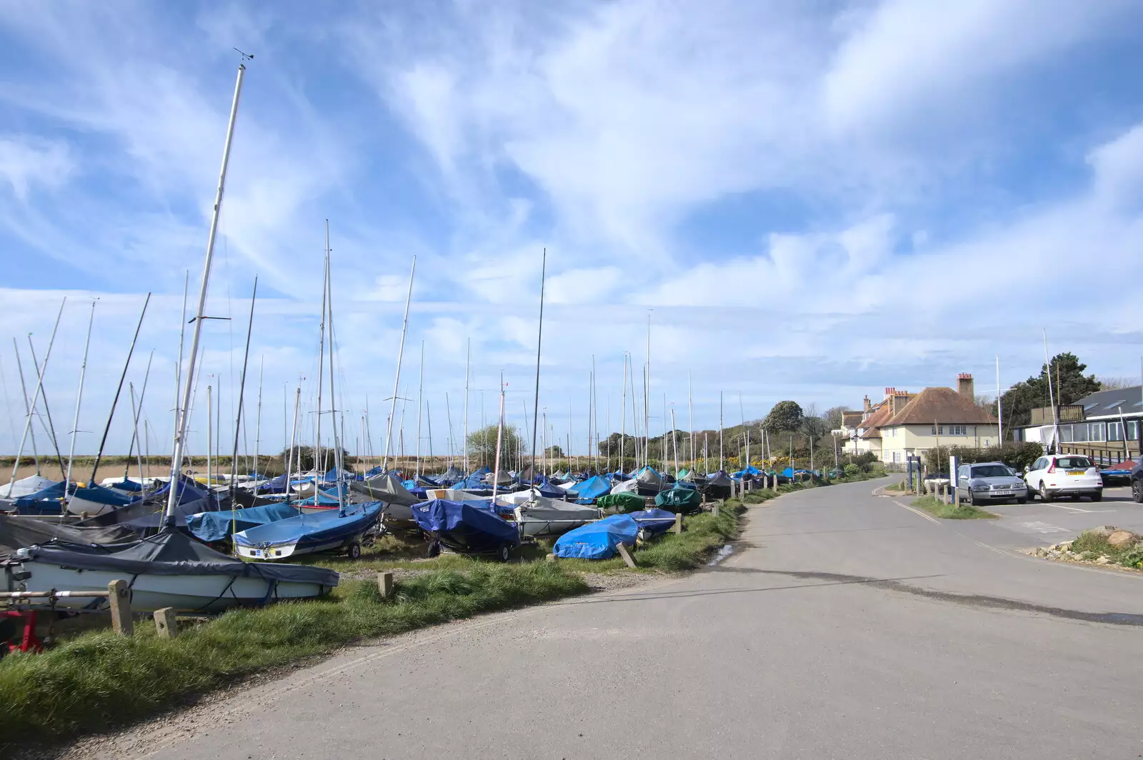 Hurst Castle Sailing Club's boat yard, from Bernice's Birthday and Walks Around New Milton and Lymington, Hampshire - 10th April 2022