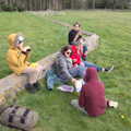 We eat a picnic by the church, A Camper-Van Trip, West Harling, Norfolk - 13th April 2022