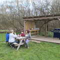 Hotdogs outside Jules's shepherd hut, A Camper-Van Trip, West Harling, Norfolk - 13th April 2022