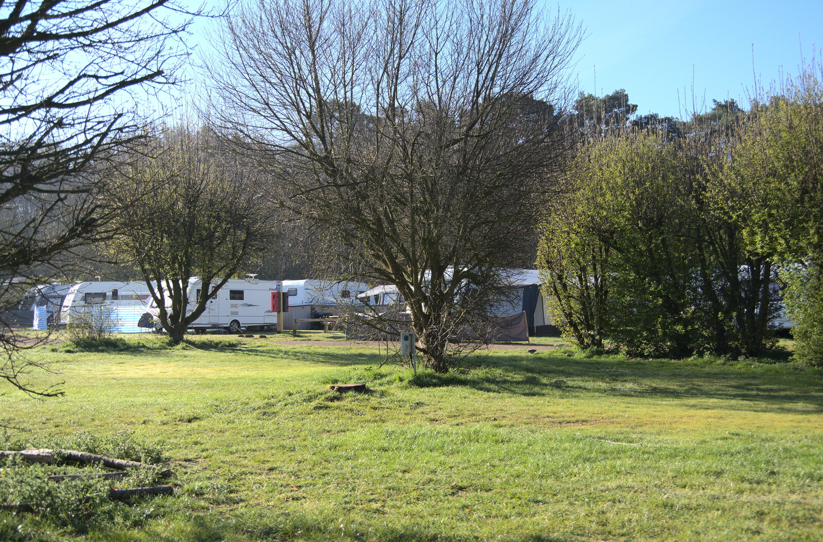 A Camper-Van Trip, West Harling, Norfolk - 13th April 2022: The view from our pitch im the morning