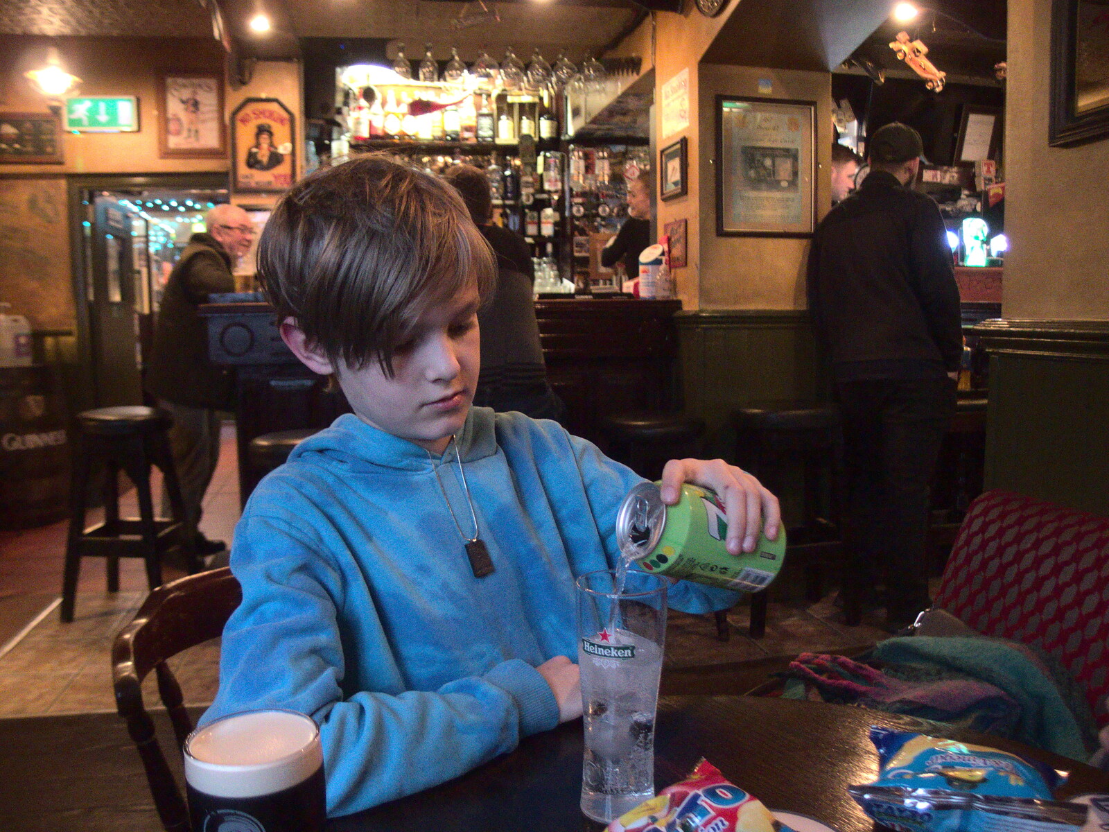 Harry and a 7-Up in Biddy's Bar from Manorhamilton and Bundoran, Leitrim and Donegal, Ireland - 16th April 2022