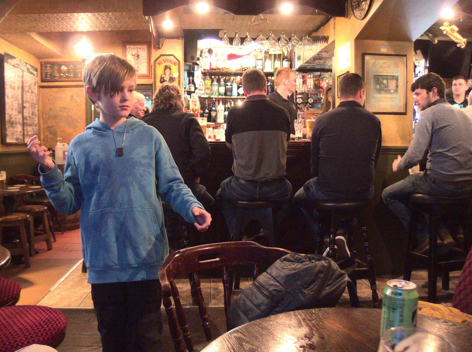 Harry roams around in the bar from Manorhamilton and Bundoran, Leitrim and Donegal, Ireland - 16th April 2022