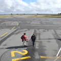Isobel and Fred on the apron at Knock Airport, Manorhamilton and Bundoran, Leitrim and Donegal, Ireland - 16th April 2022