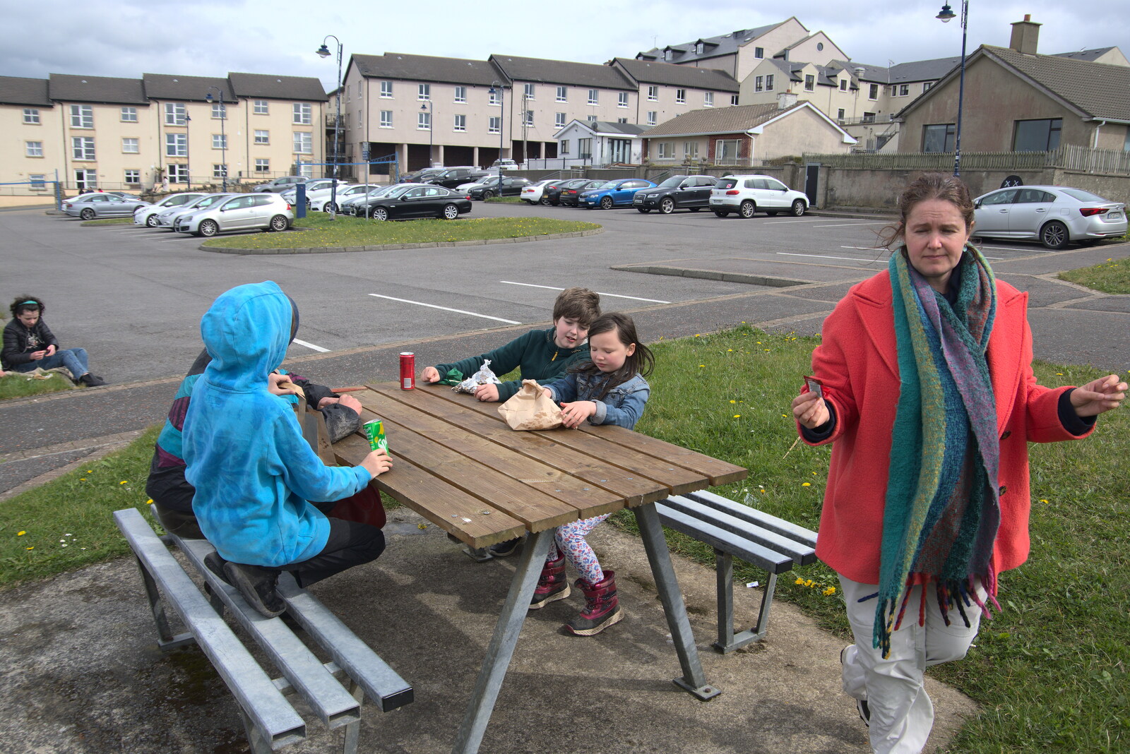 We scoff our Mexican food outside from Manorhamilton and Bundoran, Leitrim and Donegal, Ireland - 16th April 2022