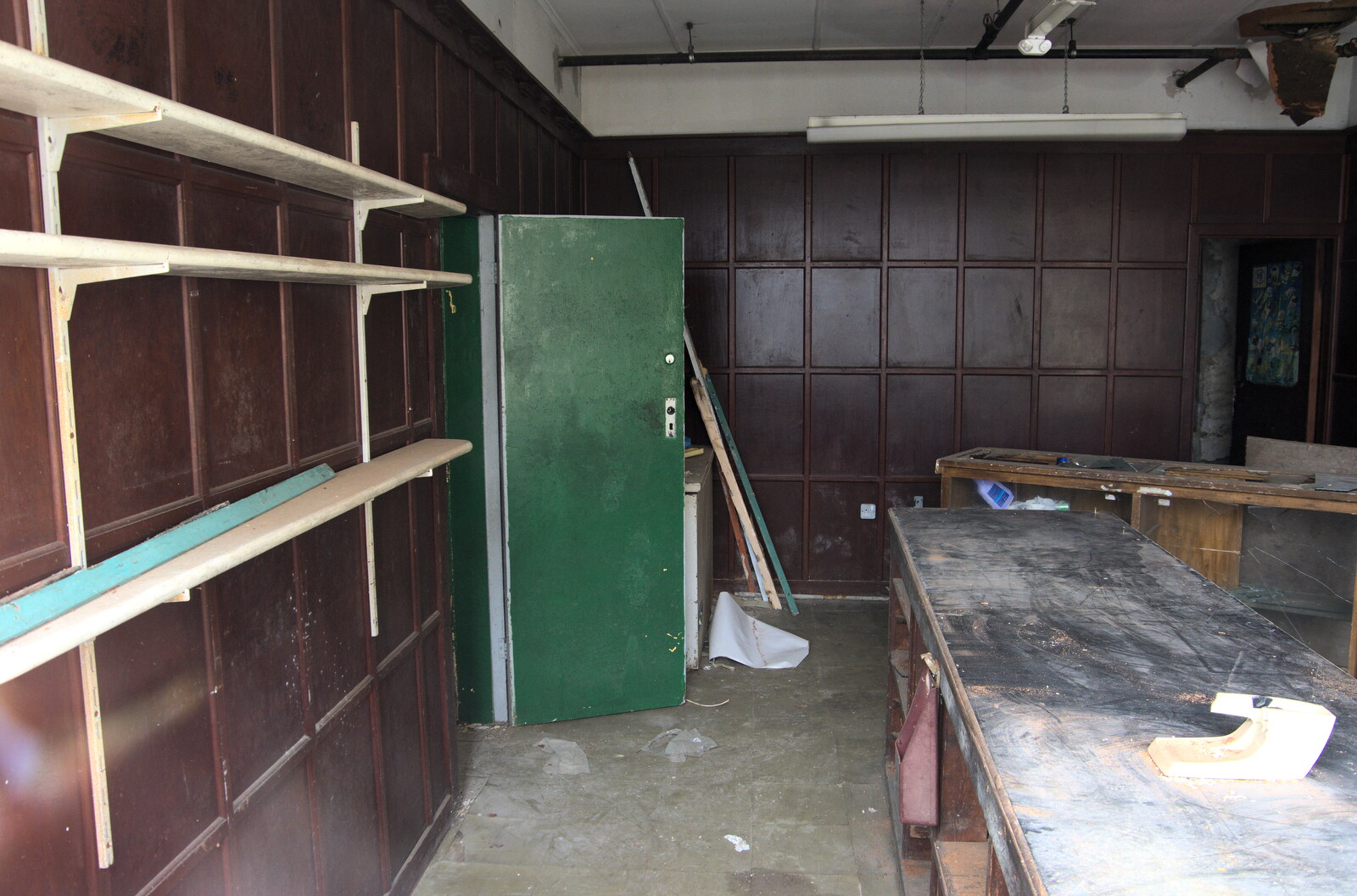 A derelict shop with wooden panneling from Manorhamilton and Bundoran, Leitrim and Donegal, Ireland - 16th April 2022