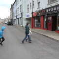 Harry, Fred and Ra-ra cross the road, Manorhamilton and Bundoran, Leitrim and Donegal, Ireland - 16th April 2022