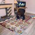 2022 Isobel works on her crochet blanket