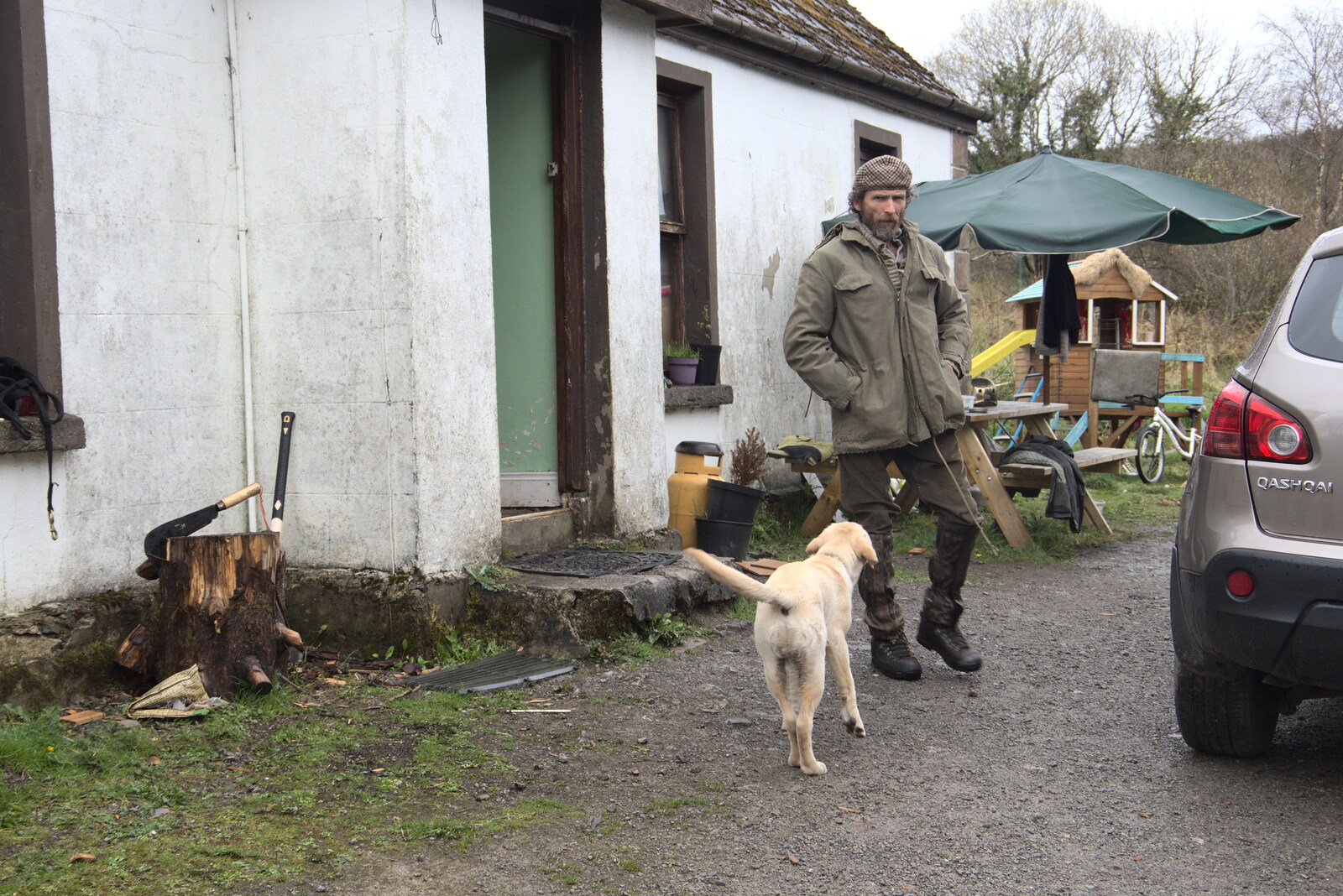 Philly heads out to walk the dog from Manorhamilton and Bundoran, Leitrim and Donegal, Ireland - 16th April 2022