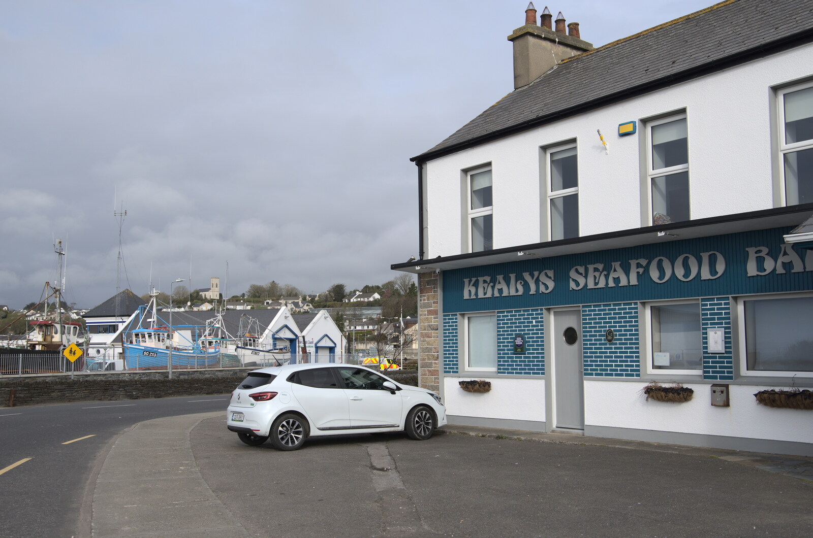 Greencastle, Doagh and Malin Head, County Donegal, Ireland - 19th April 2022: The hire car outside Kealy's