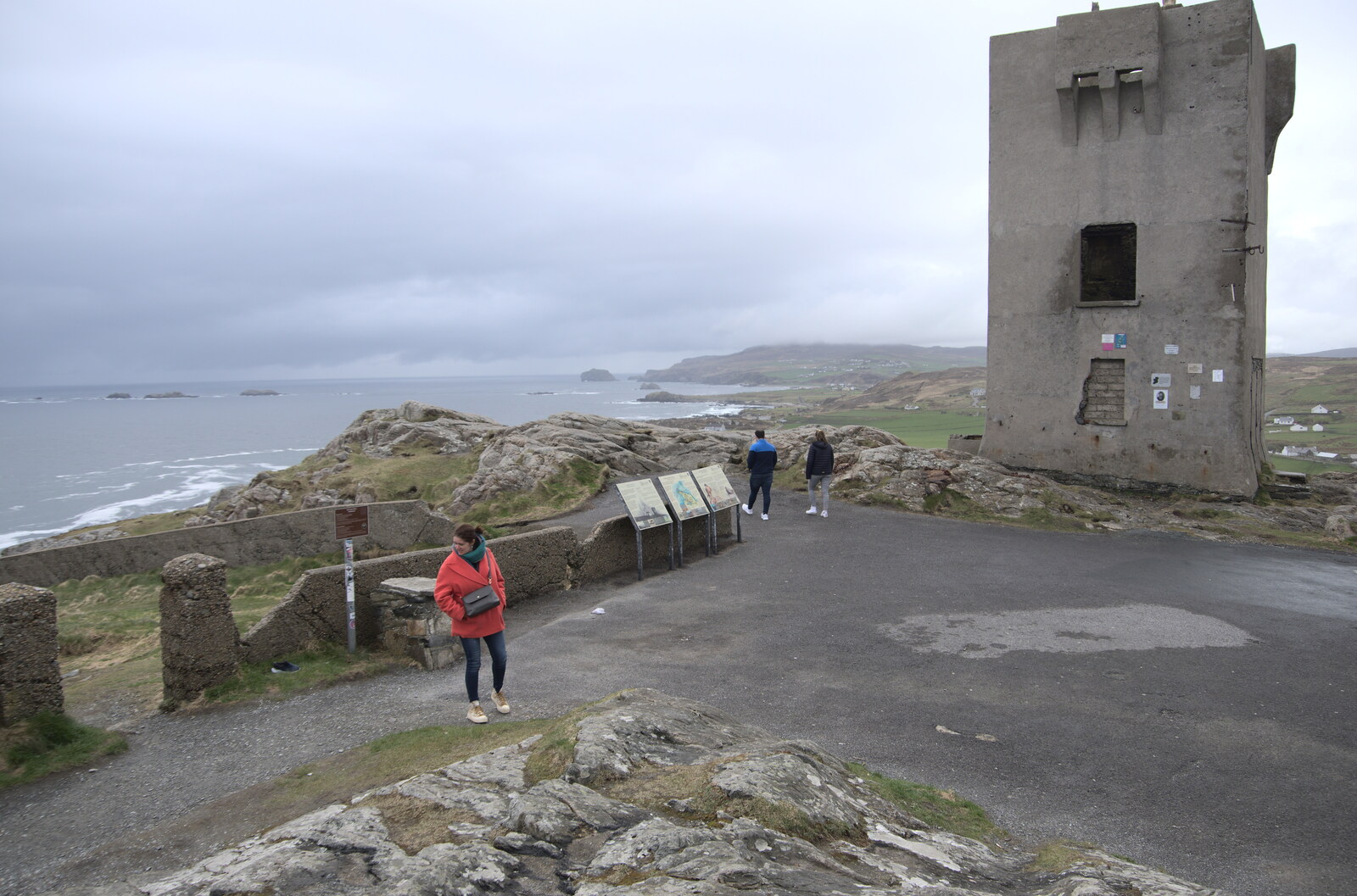 Greencastle, Doagh and Malin Head, County Donegal, Ireland - 19th April 2022: Isobel roams around at Malin Head