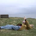 Harry points up to the sky, Greencastle, Doagh and Malin Head, County Donegal, Ireland - 19th April 2022