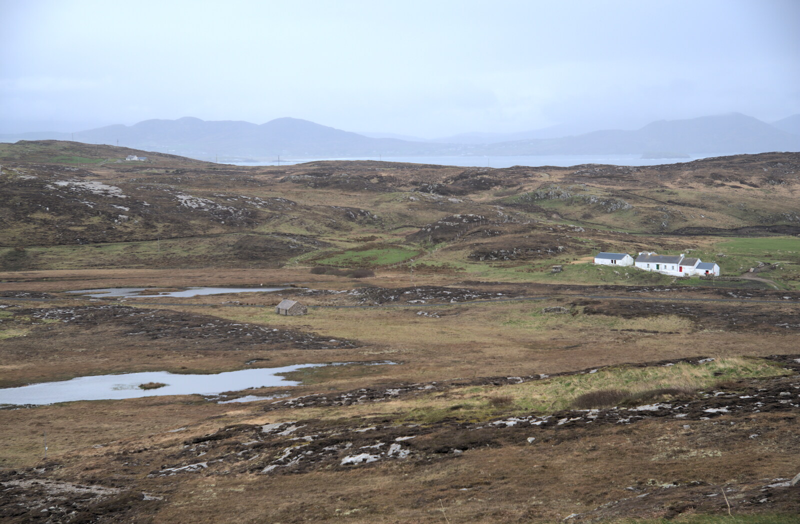Greencastle, Doagh and Malin Head, County Donegal, Ireland - 19th April 2022: Cottages in the wilderness