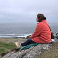 Isobel looks out to sea, Greencastle, Doagh and Malin Head, County Donegal, Ireland - 19th April 2022