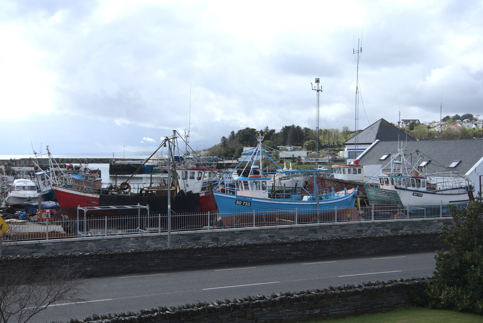 Greencastle, Doagh and Malin Head, County Donegal, Ireland - 19th April 2022: The fishing marina at Greencastle