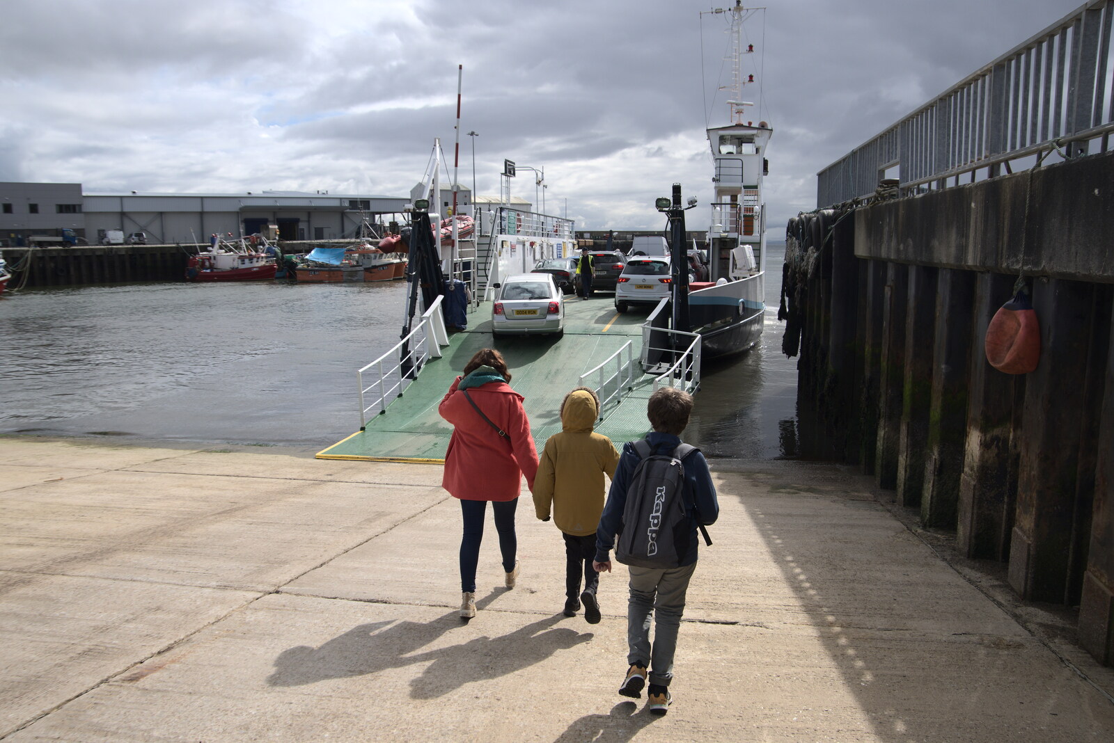 Greencastle, Doagh and Malin Head, County Donegal, Ireland - 19th April 2022: We walk on to the Foyle Ferry