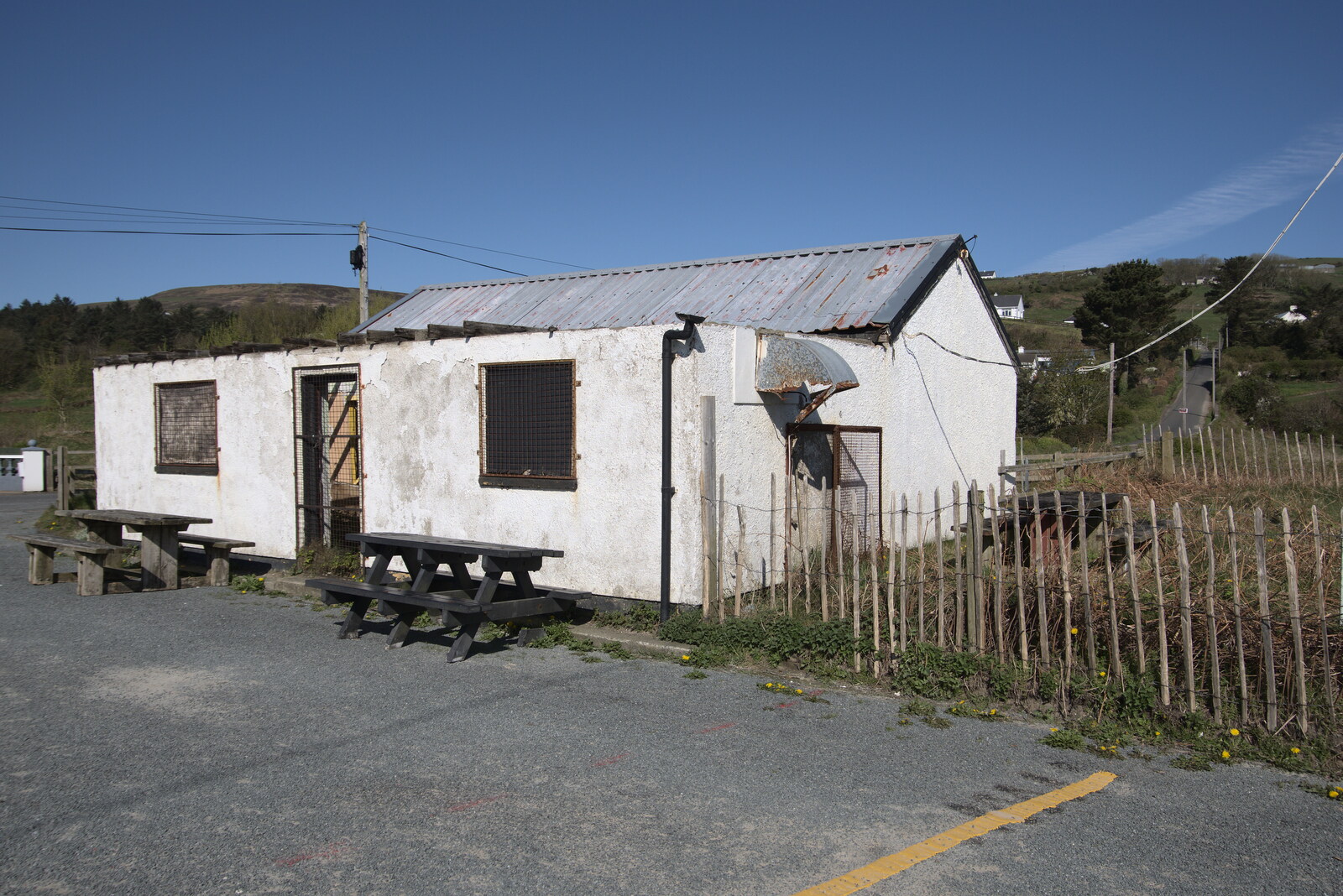Greencastle, Doagh and Malin Head, County Donegal, Ireland - 19th April 2022: A derelict café at Shroove