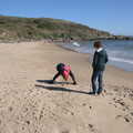 Harry and Fred on a beach at Shroove, Greencastle, Doagh and Malin Head, County Donegal, Ireland - 19th April 2022