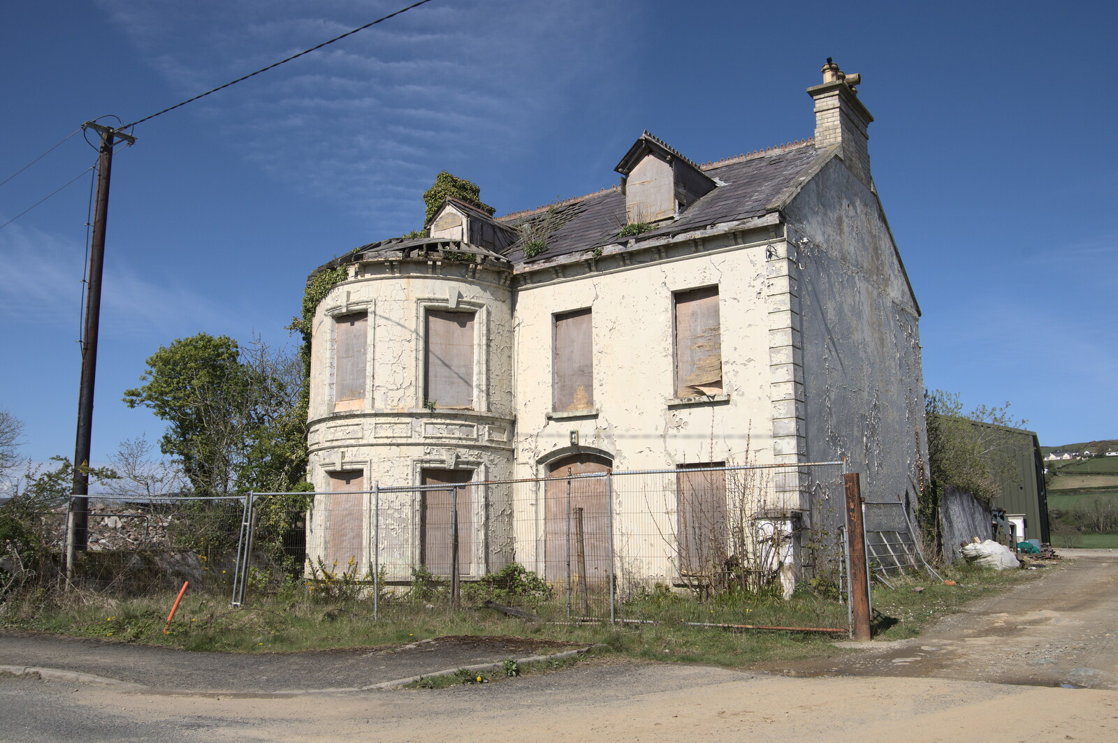 Greencastle, Doagh and Malin Head, County Donegal, Ireland - 19th April 2022: A derelict house on the way back to Greencastle