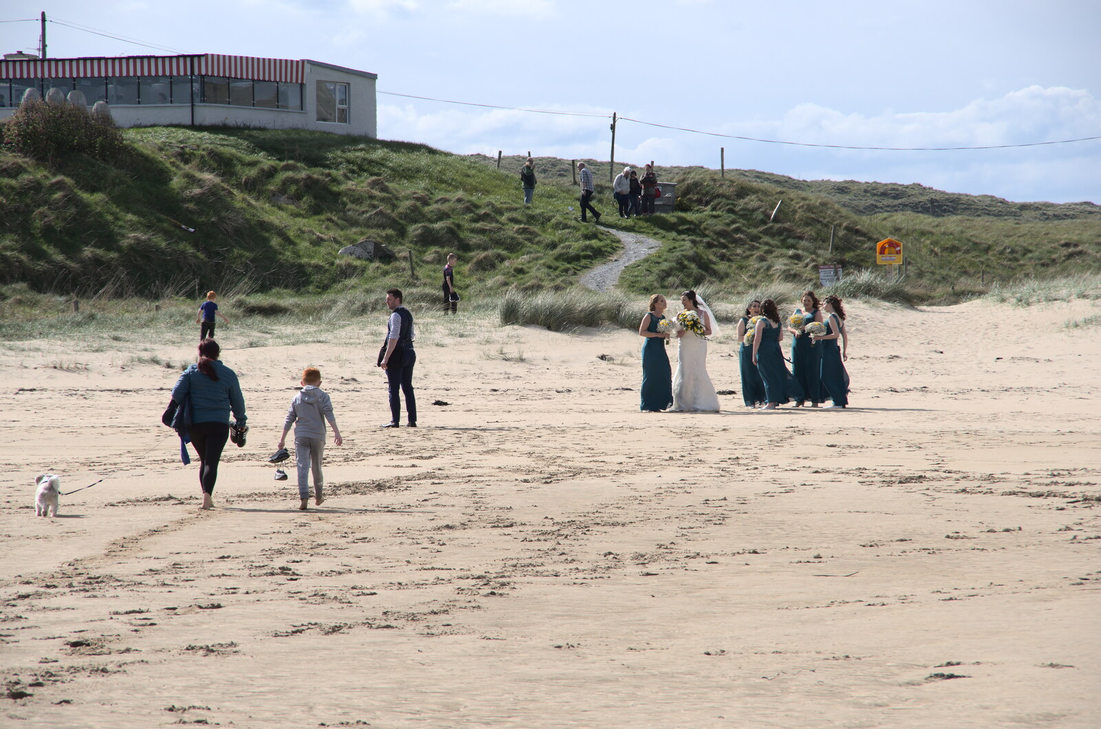 Greencastle, Doagh and Malin Head, County Donegal, Ireland - 19th April 2022: There's a wedding party on the beach