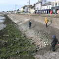 Fred and Harry climb down to the beach, Blackrock North and South, Louth and County Dublin, Ireland - 23rd April 2022