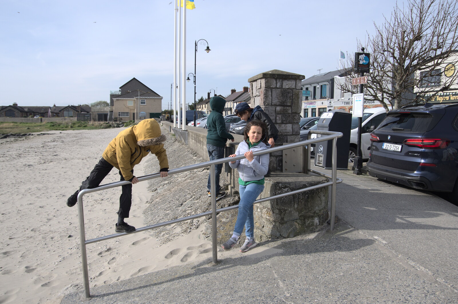 Blackrock North and South, Louth and County Dublin, Ireland - 23rd April 2022: Harry climbs around