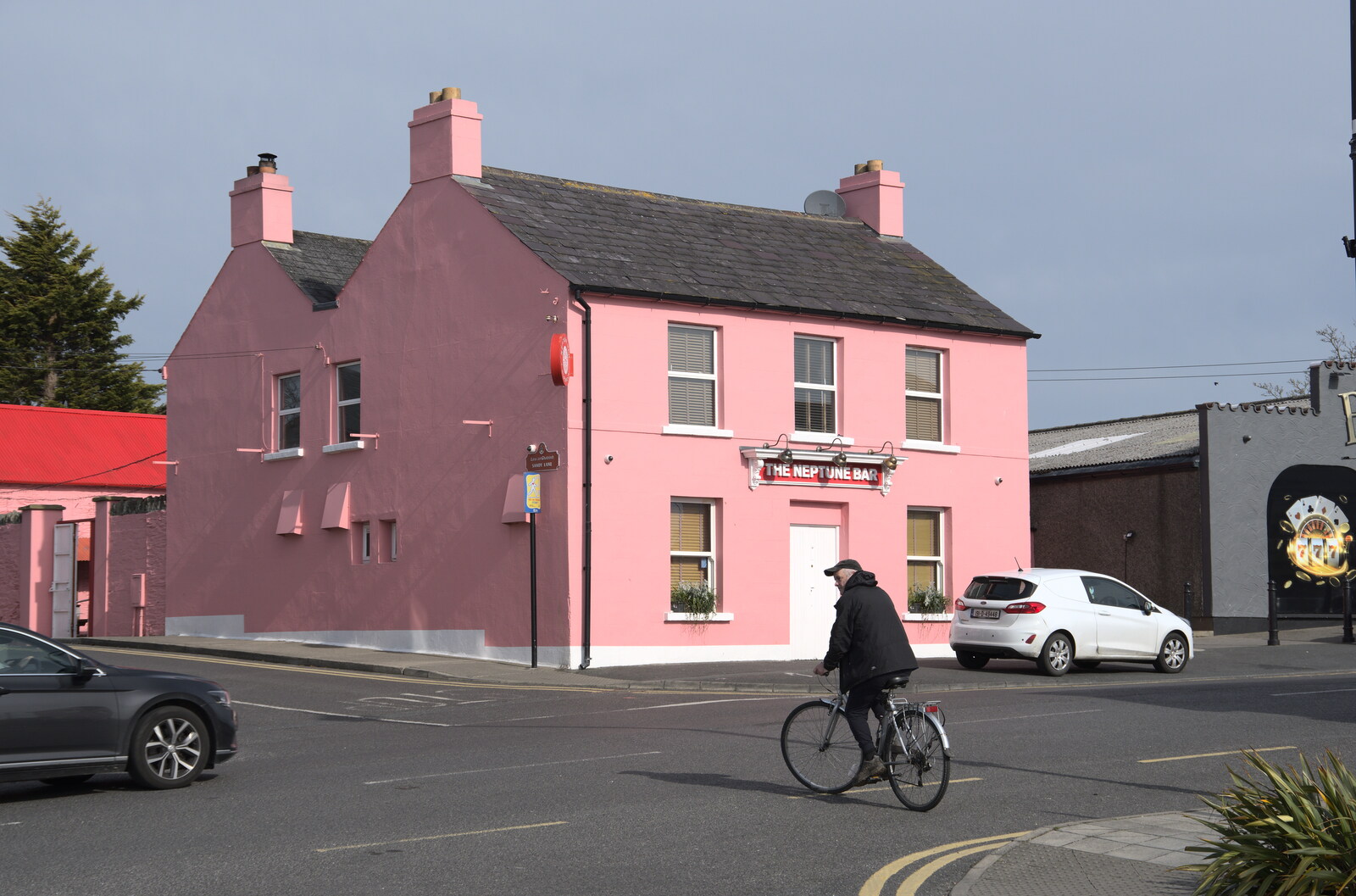 Blackrock North and South, Louth and County Dublin, Ireland - 23rd April 2022: The very pink Neptune Bar
