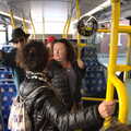 Philly, Evelyn and Da Wheeze on the No. 4 bus, Blackrock North and South, Louth and County Dublin, Ireland - 23rd April 2022