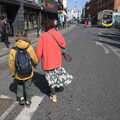 Harry and Isobel cross George's Street, Blackrock North and South, Louth and County Dublin, Ireland - 23rd April 2022