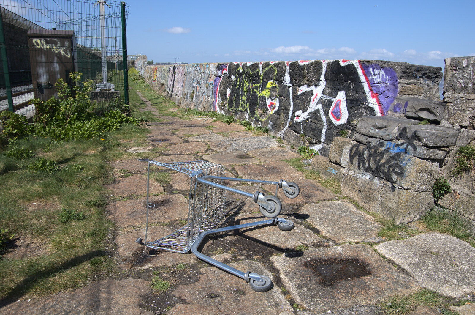 Blackrock North and South, Louth and County Dublin, Ireland - 23rd April 2022: A little shopping trolley is abandoned