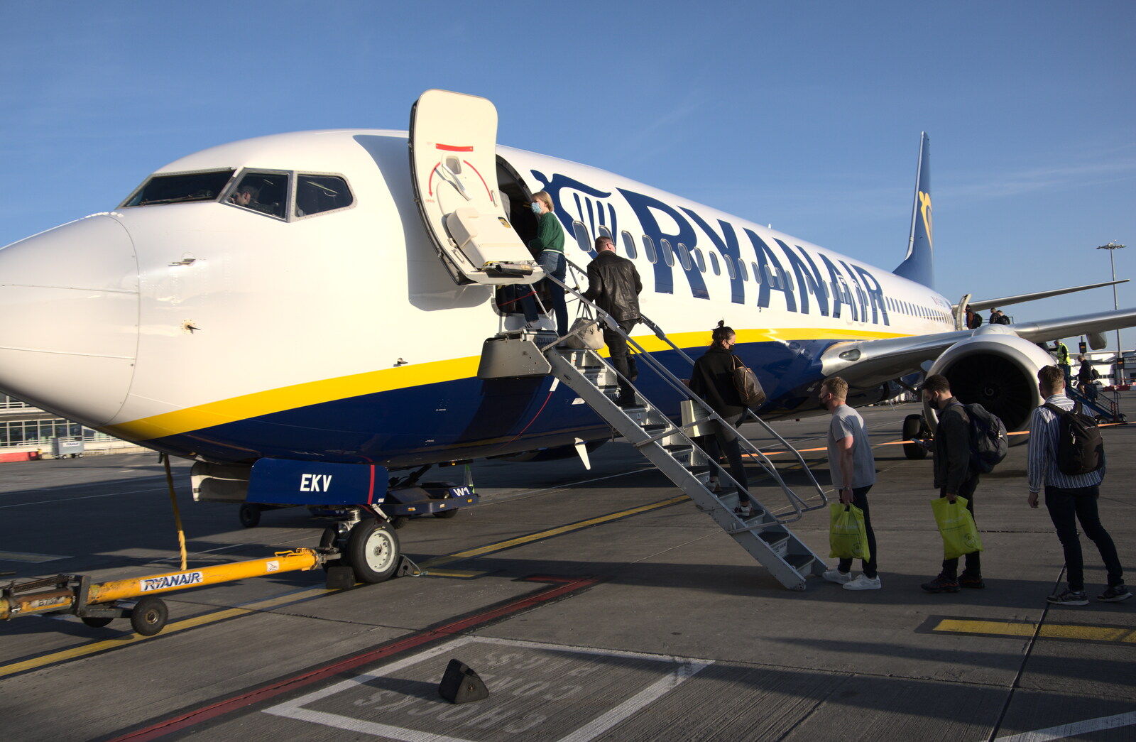 Blackrock North and South, Louth and County Dublin, Ireland - 23rd April 2022: Our plane loads up