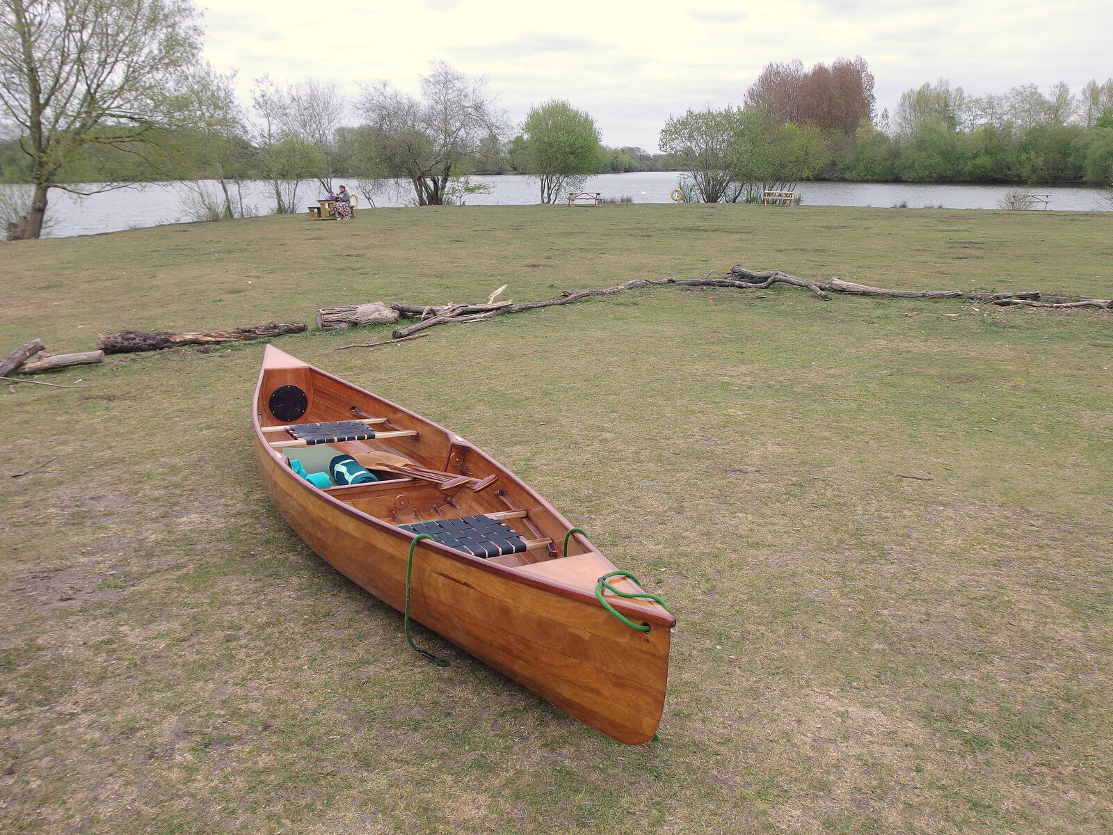 The Canoe's First Outing, Weybread Lake, Harleston - 1st May 2022: The canoe is down by the lake for the first time