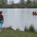 Harry watches from the shore, The Canoe's First Outing, Weybread Lake, Harleston - 1st May 2022