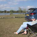 Isobel's on the phone, The Canoe's First Outing, Weybread Lake, Harleston - 1st May 2022