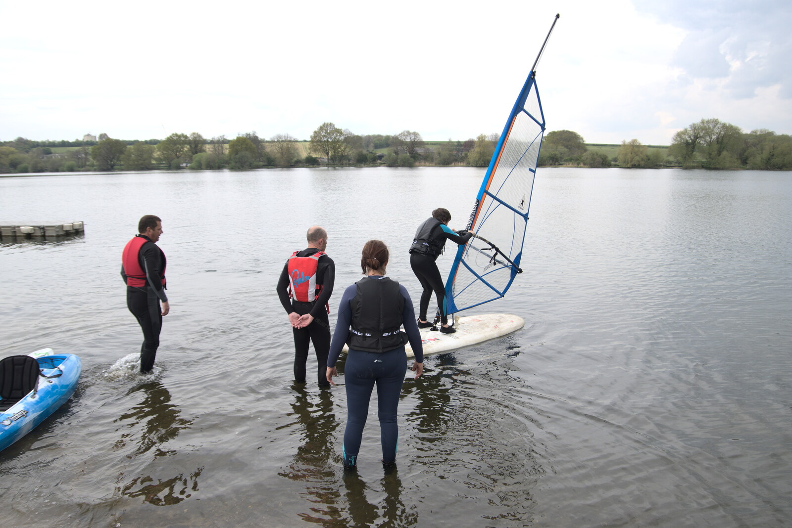 The Canoe's First Outing, Weybread Lake, Harleston - 1st May 2022: More mingling around Fred's windsurfing