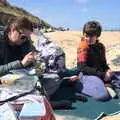 Isobel breaks out the M&S picnic products, On the Beach at Sea Palling, Norfolk - 8th May 2022