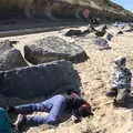 Fred literally has his head in the sand, On the Beach at Sea Palling, Norfolk - 8th May 2022