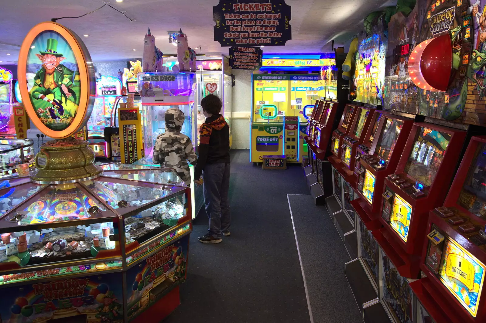 The boys are in the amusement arcade, from On the Beach at Sea Palling, Norfolk - 8th May 2022