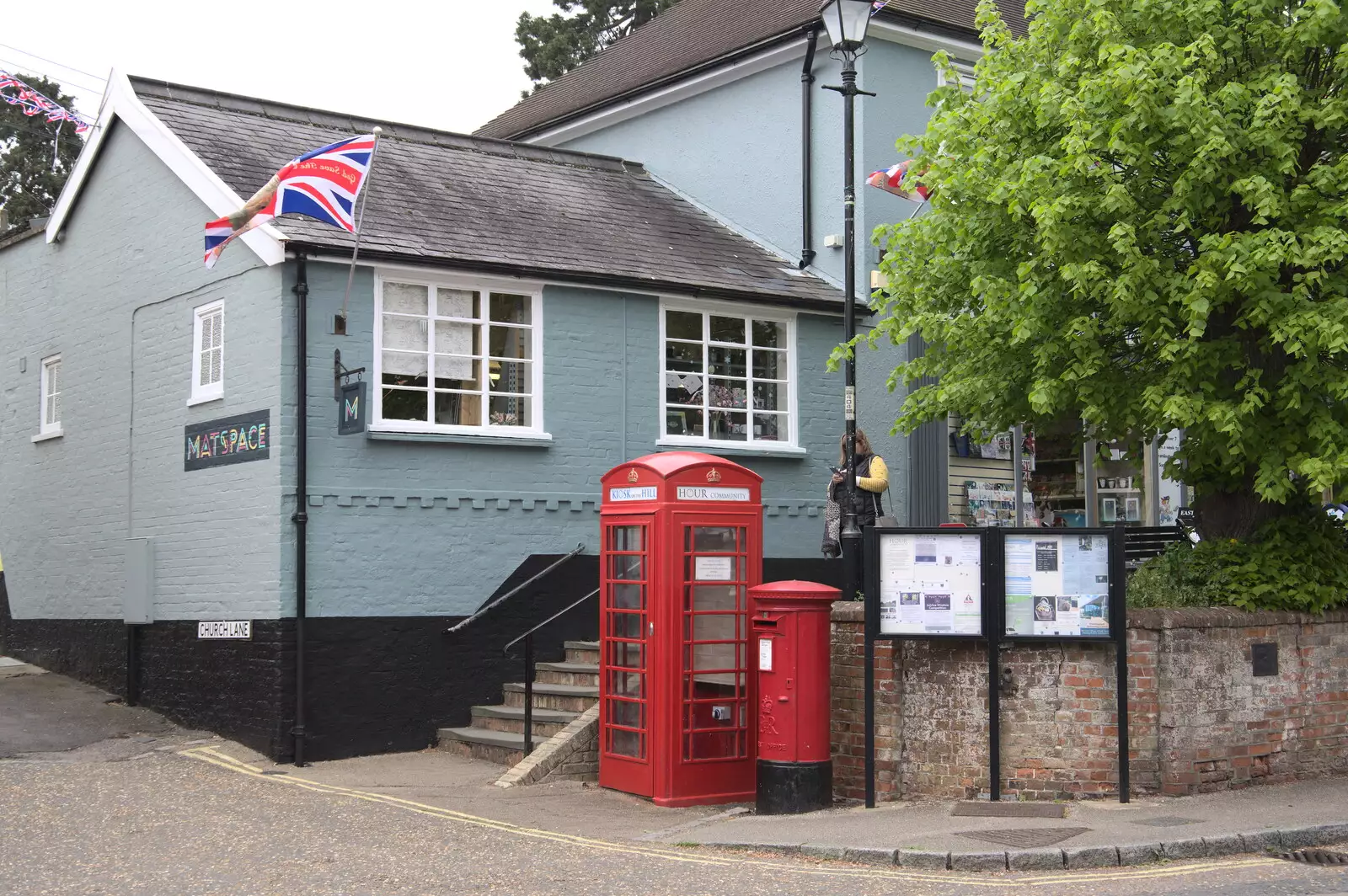 A K6 phone box on the market place, from On the Beach at Sea Palling, Norfolk - 8th May 2022