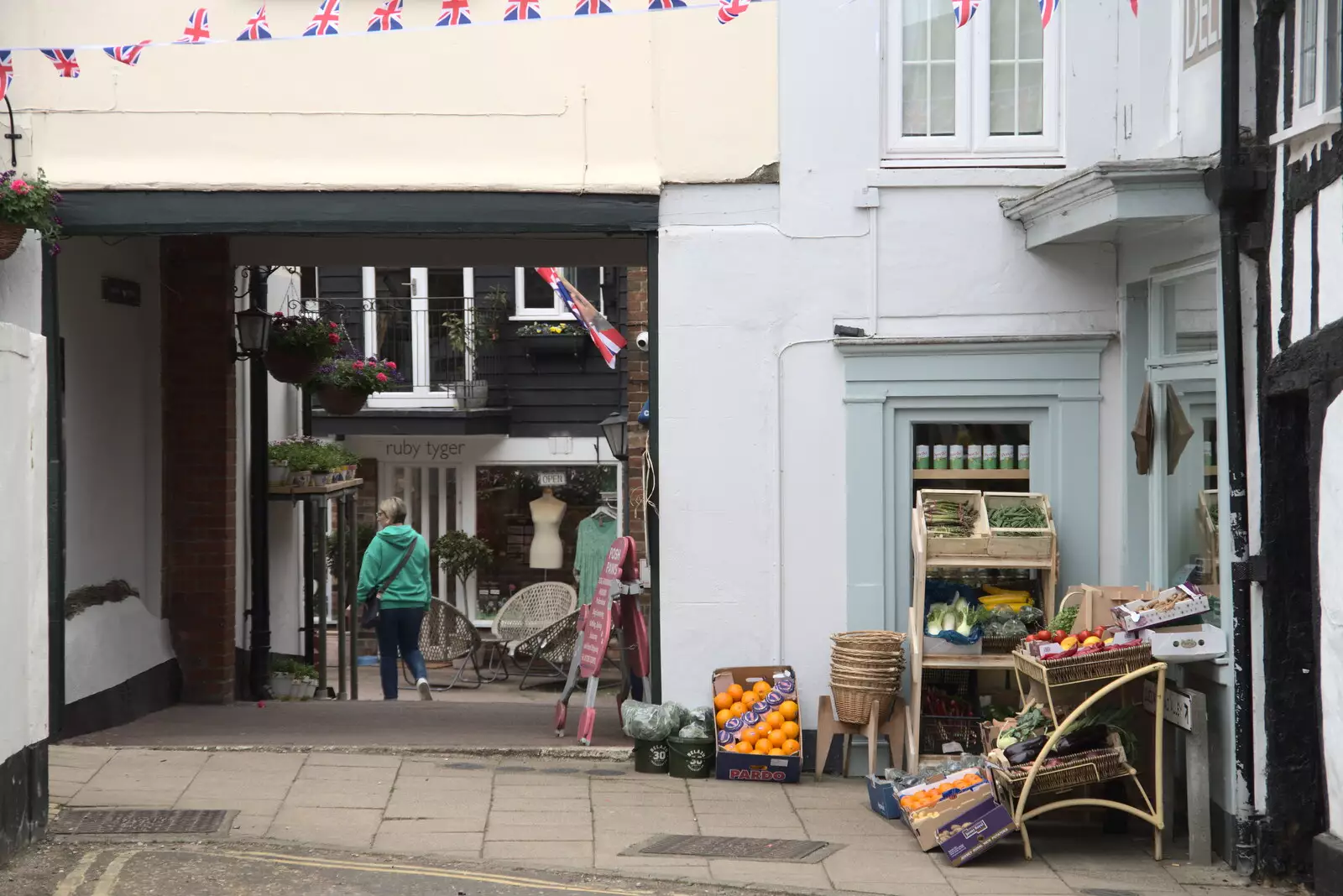 Outside the deli, from On the Beach at Sea Palling, Norfolk - 8th May 2022