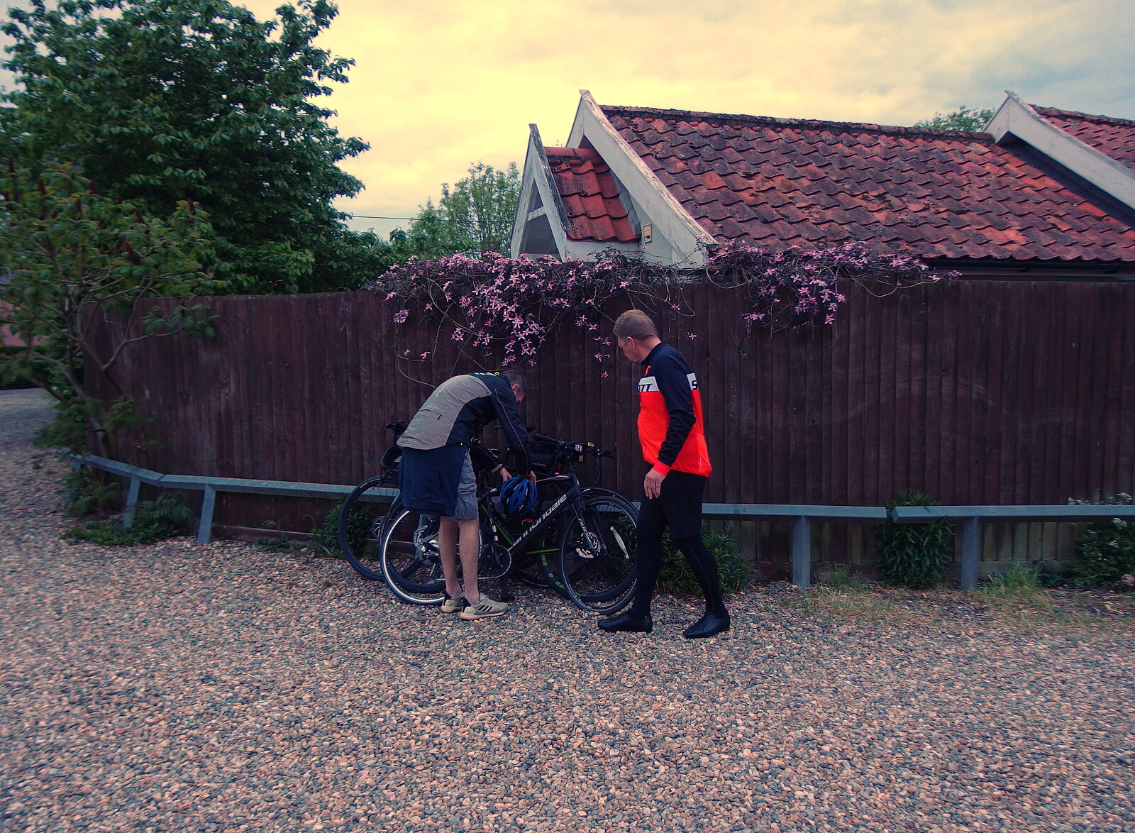 The Boy Phil and Gaz outside the Crown from The BSCC at Burston and The Legend of Swallow Aquatics, East Harling, Norfolk - 15th May 2022