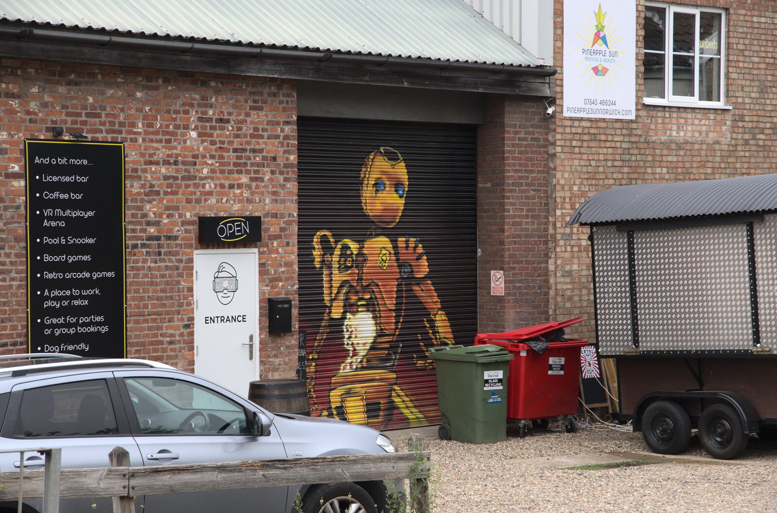 A painted robot on a roller door from Discovering the Hidden City: Norwich, Norfolk - 23rd May 2022