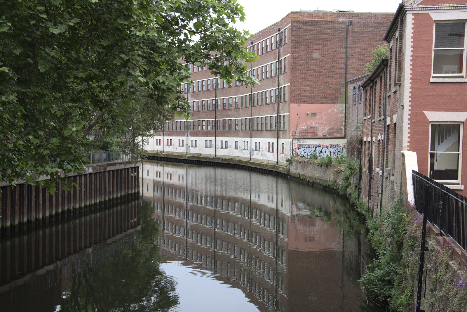 A nicely-reflected building on the Wensum from Discovering the Hidden City: Norwich, Norfolk - 23rd May 2022