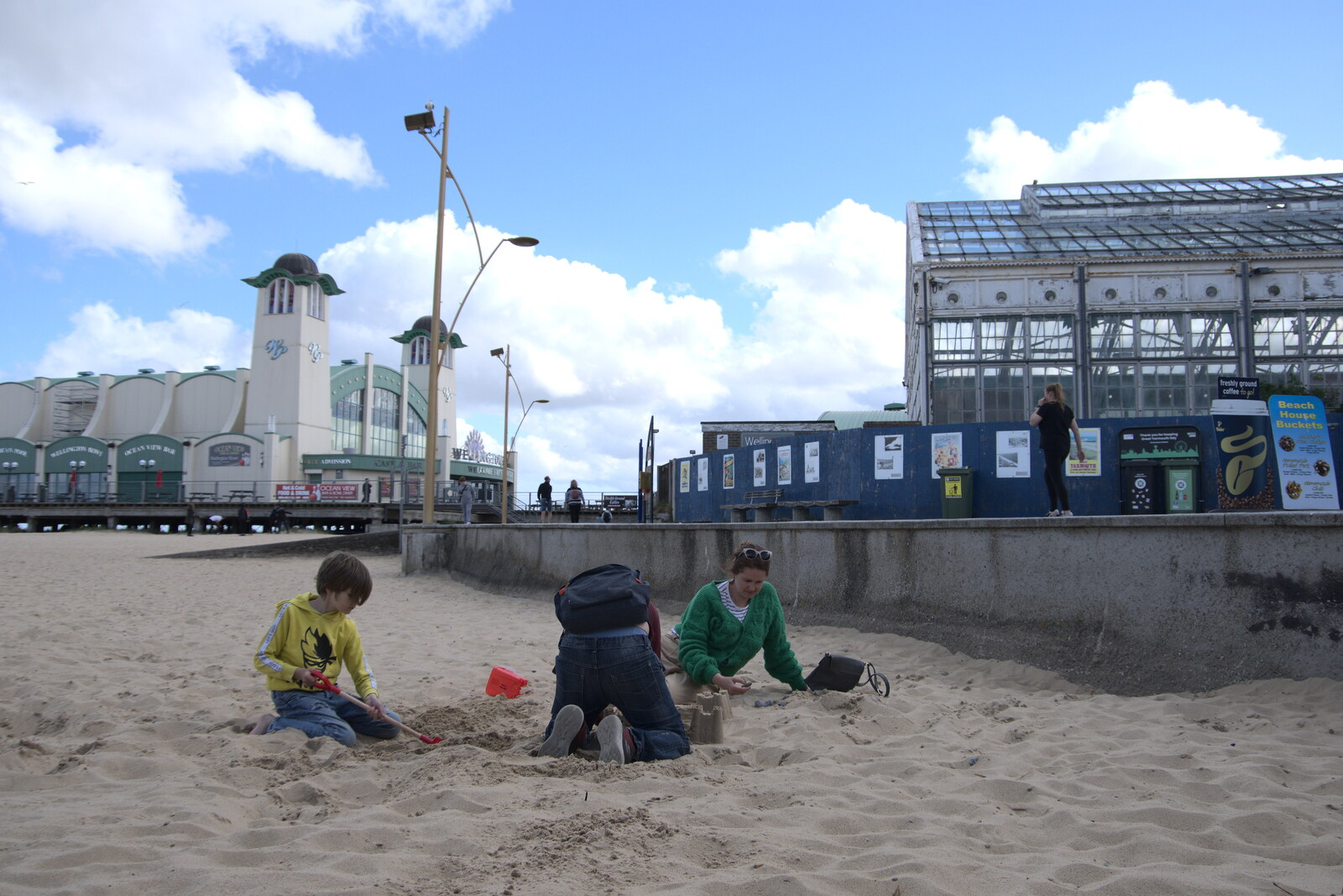 We do sandcastles on the beach from Faded Seaside Glamour: A Weekend in Great Yarmouth, Norfolk - 29th May 2022