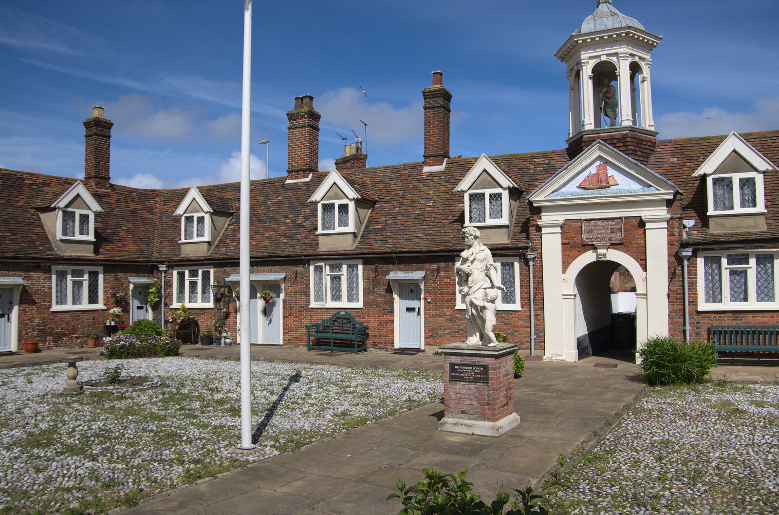 The pretty Fishermen's Hospital, built in 1706 from Faded Seaside Glamour: A Weekend in Great Yarmouth, Norfolk - 29th May 2022