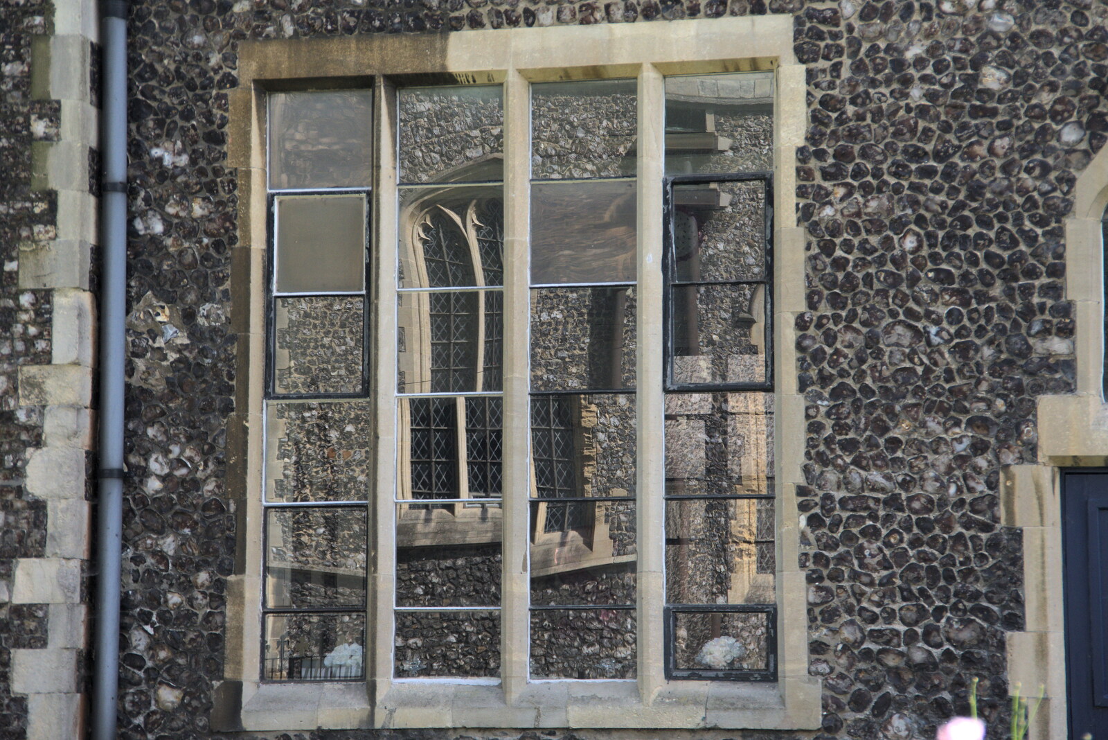 Multiple reflections of the minster in a window from Faded Seaside Glamour: A Weekend in Great Yarmouth, Norfolk - 29th May 2022