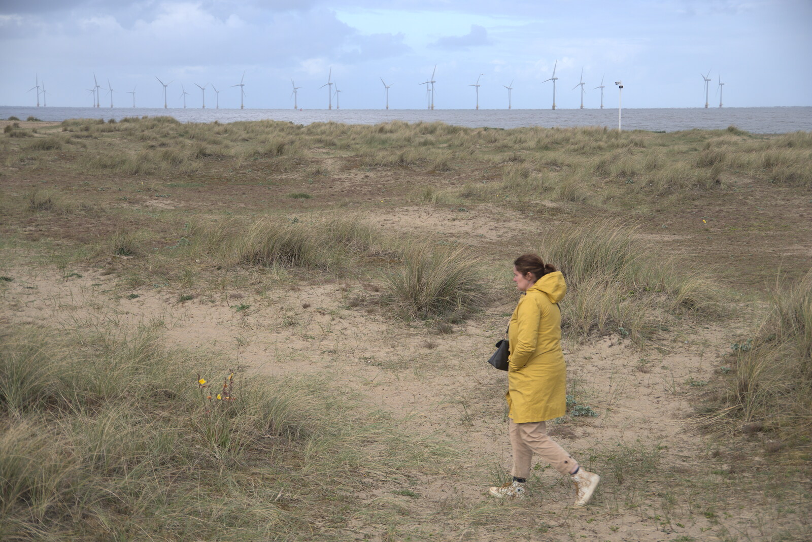 Isobel roams around the dunes from Faded Seaside Glamour: A Weekend in Great Yarmouth, Norfolk - 29th May 2022