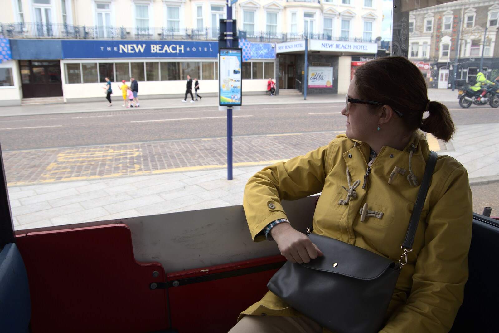 Isobel on the little train from Faded Seaside Glamour: A Weekend in Great Yarmouth, Norfolk - 29th May 2022