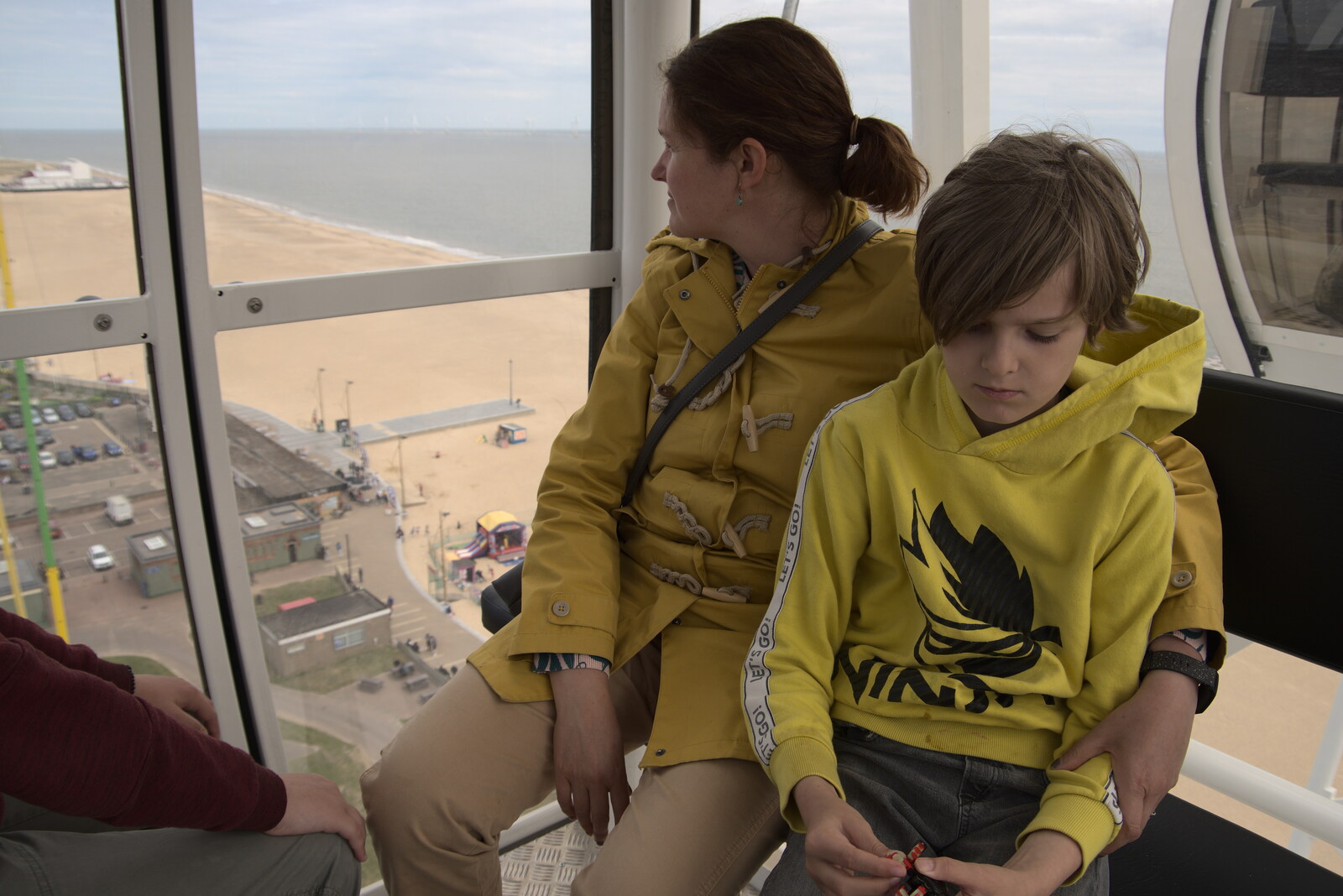 Harry's not too keen on being up high from Faded Seaside Glamour: A Weekend in Great Yarmouth, Norfolk - 29th May 2022